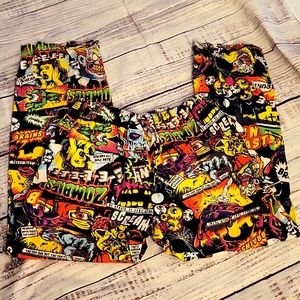 Comic Halloween scrub bottoms
